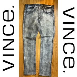 Vince. Soft grey denim designer jeans straight leg